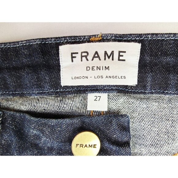 Frame Size 27X26 Womens Blue Le Crop Mini Boot Blue Denim Embroidered Logo Jeans - Picture 5 of 14